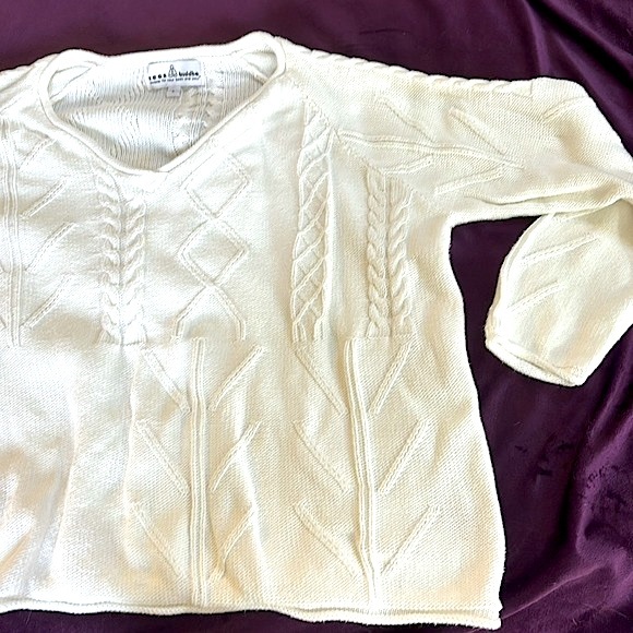 Neon Buddha oversized white cotton sweater - Picture 2 of 6